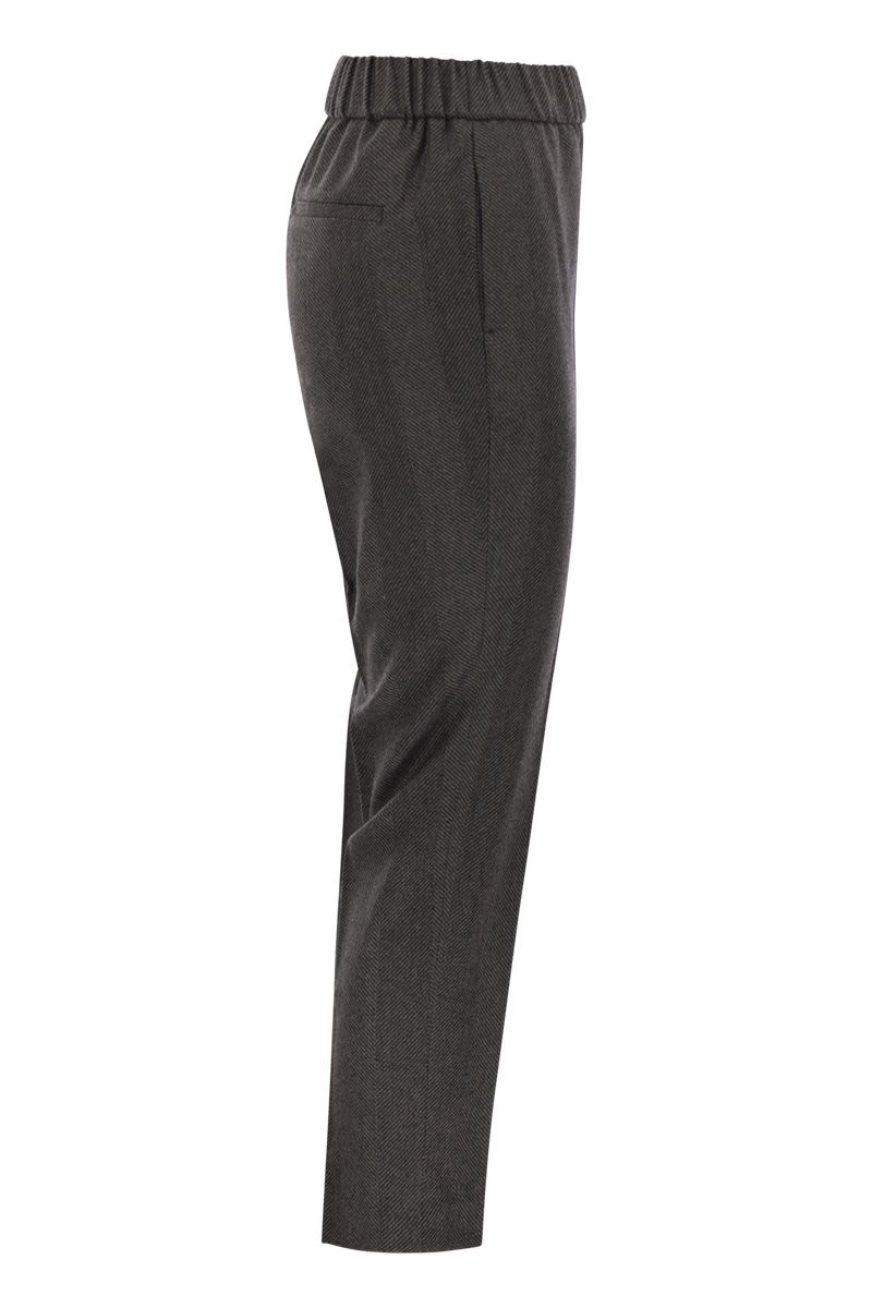 PESERICO Slim Fit Stretch Virgin Wool Trousers