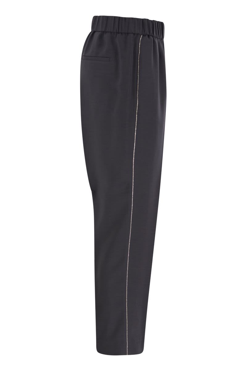 PESERICO Soft Stretch Pants with Elastic Waistband