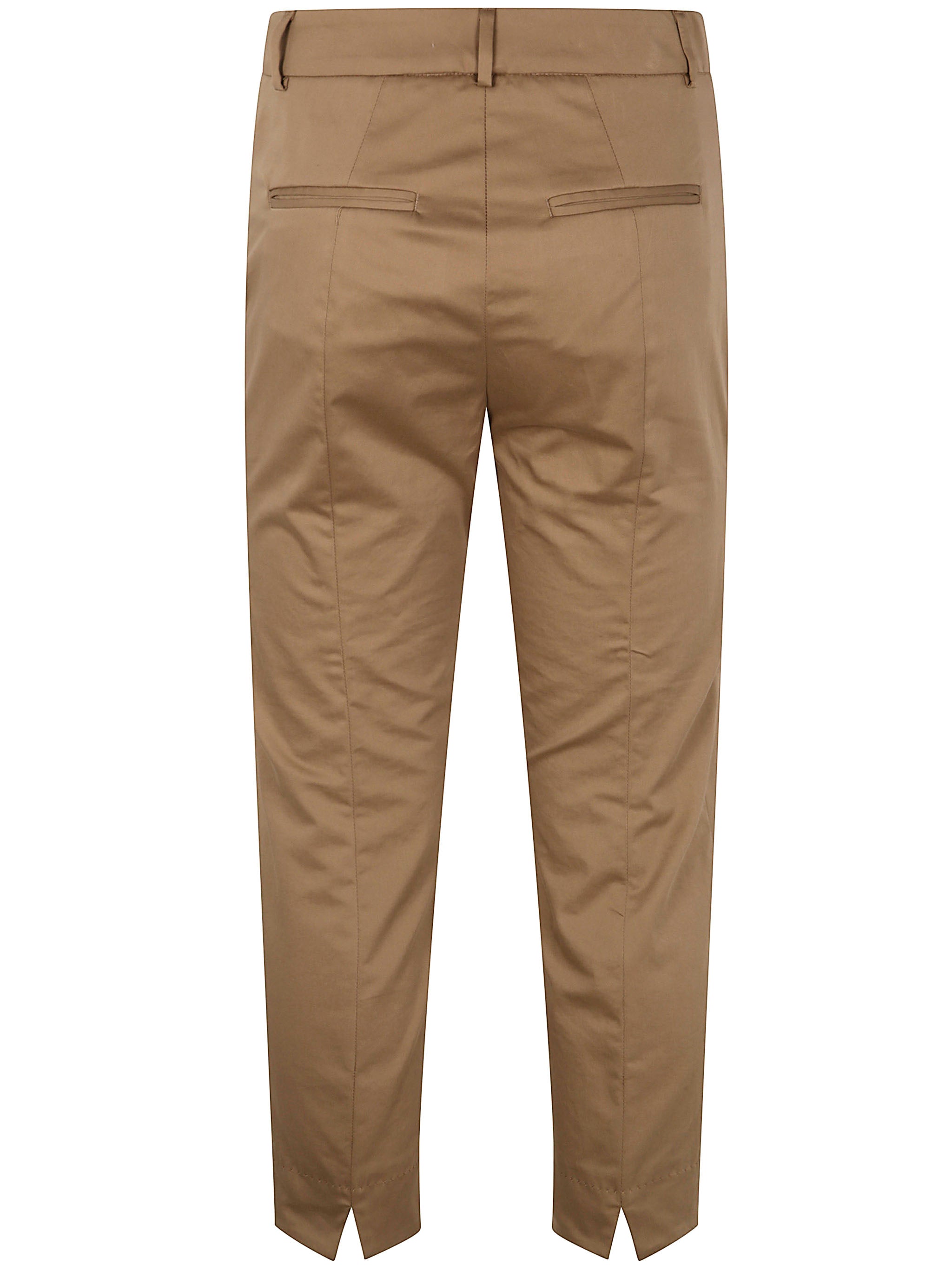 PESERICO Light Cotton Satin Stretch Trousers for Women