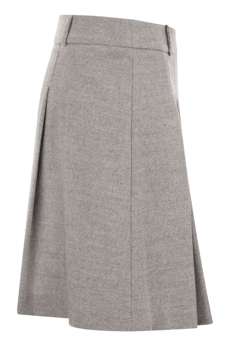 PESERICO High-Waisted Mini Skirt with Pleats and Glitter Detail