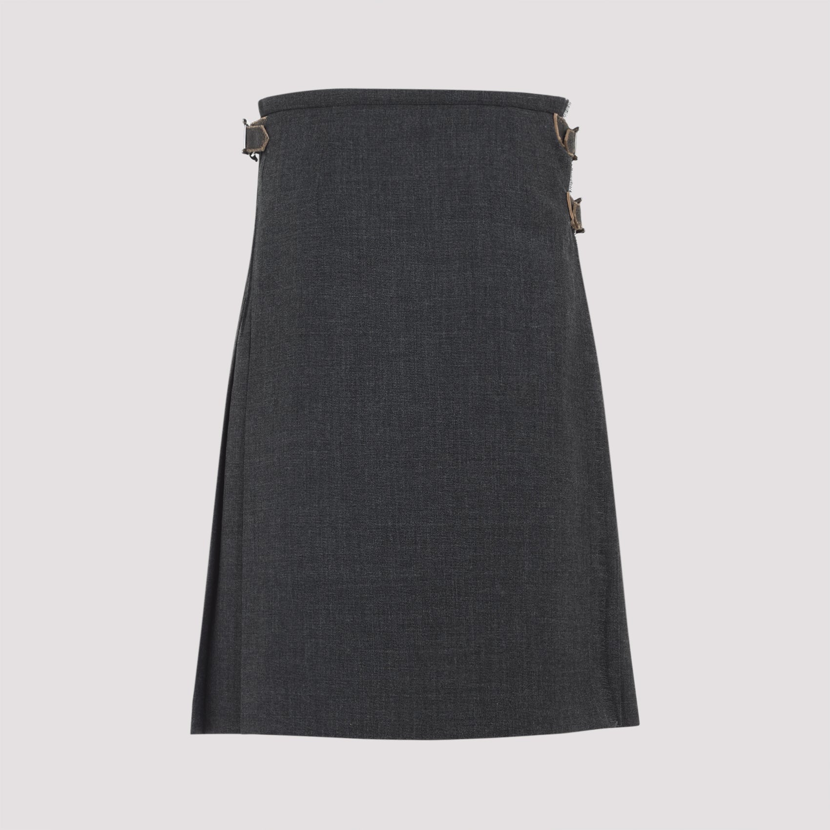 PRADA Virgin Wool Midi Skirt for Women