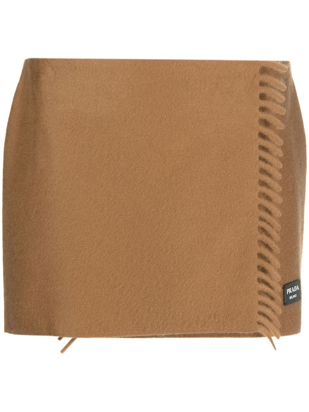 PRADA Cozy Cashmere Wraparound Mini Skirt