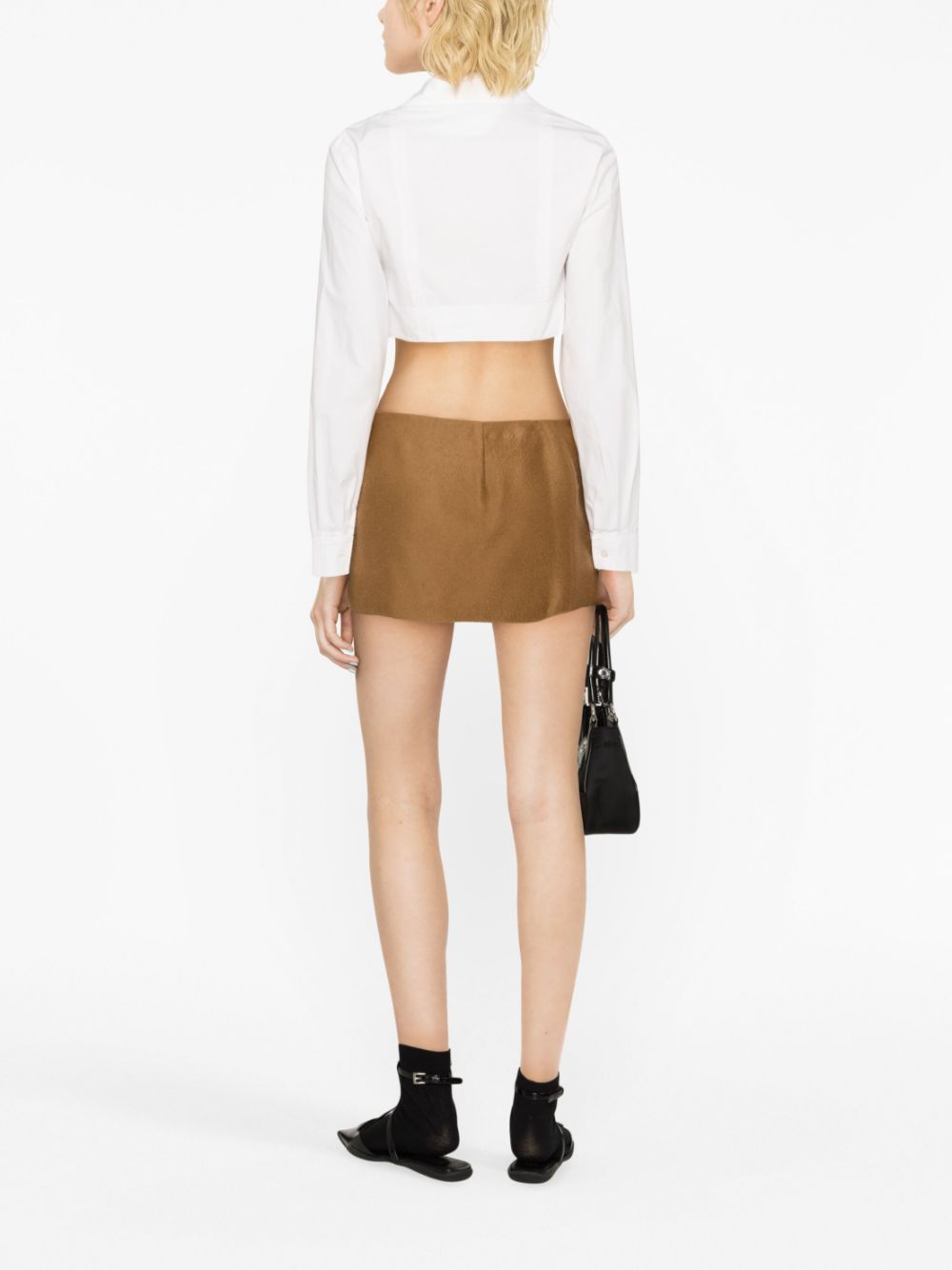 PRADA Cozy Cashmere Wraparound Mini Skirt