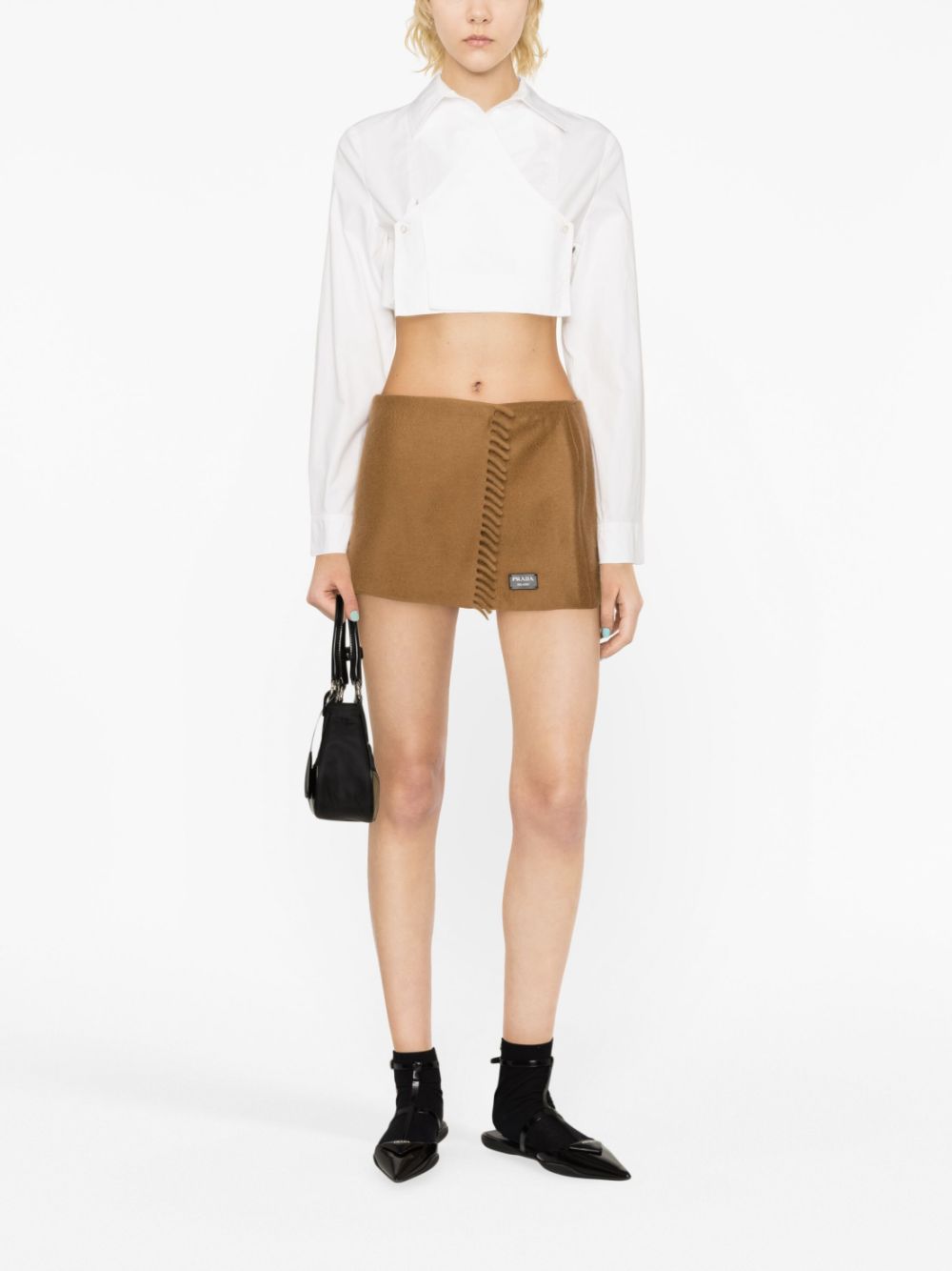 PRADA Cozy Cashmere Wraparound Mini Skirt