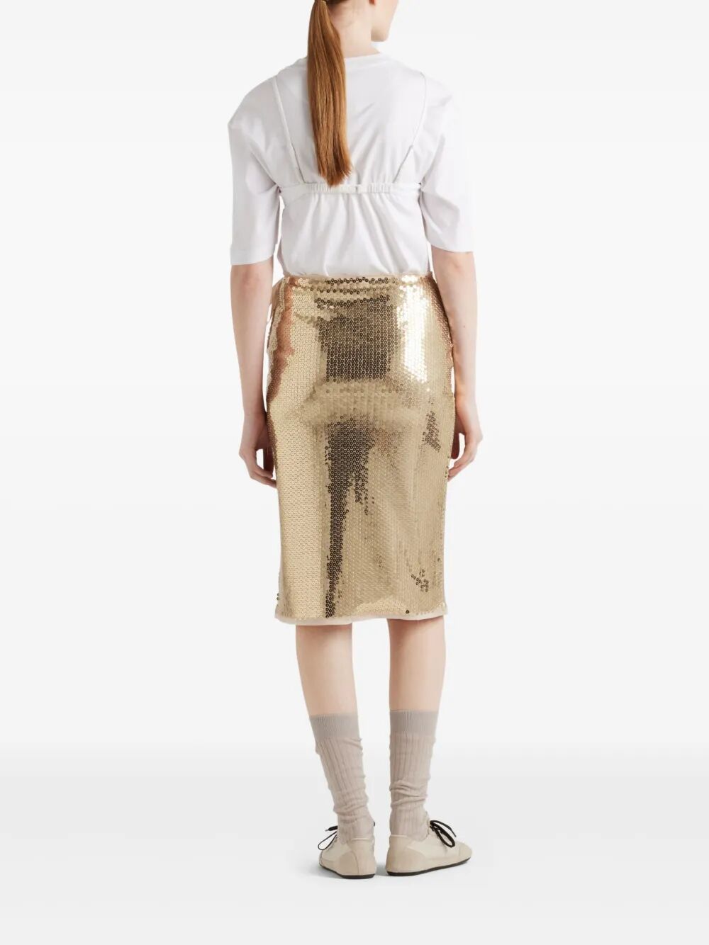 PRADA Metallic Sequined Pencil Skirt - Women’s SS25