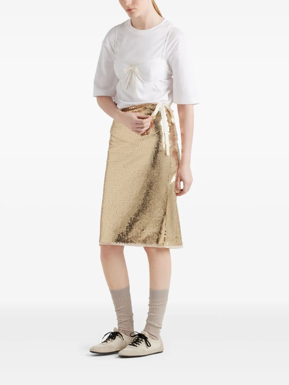 PRADA Metallic Sequined Pencil Skirt - Women’s SS25
