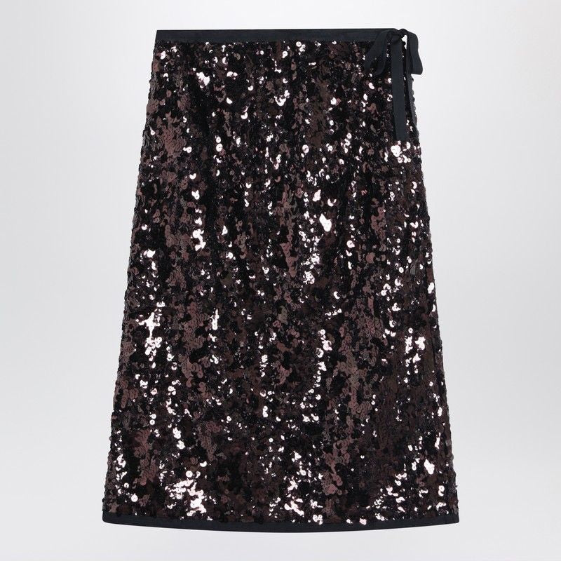 PRADA Sequined Skirt with Bow Detail