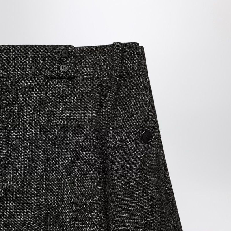 PRADA Elegant Draped Mini Skirt with Vichy Pattern