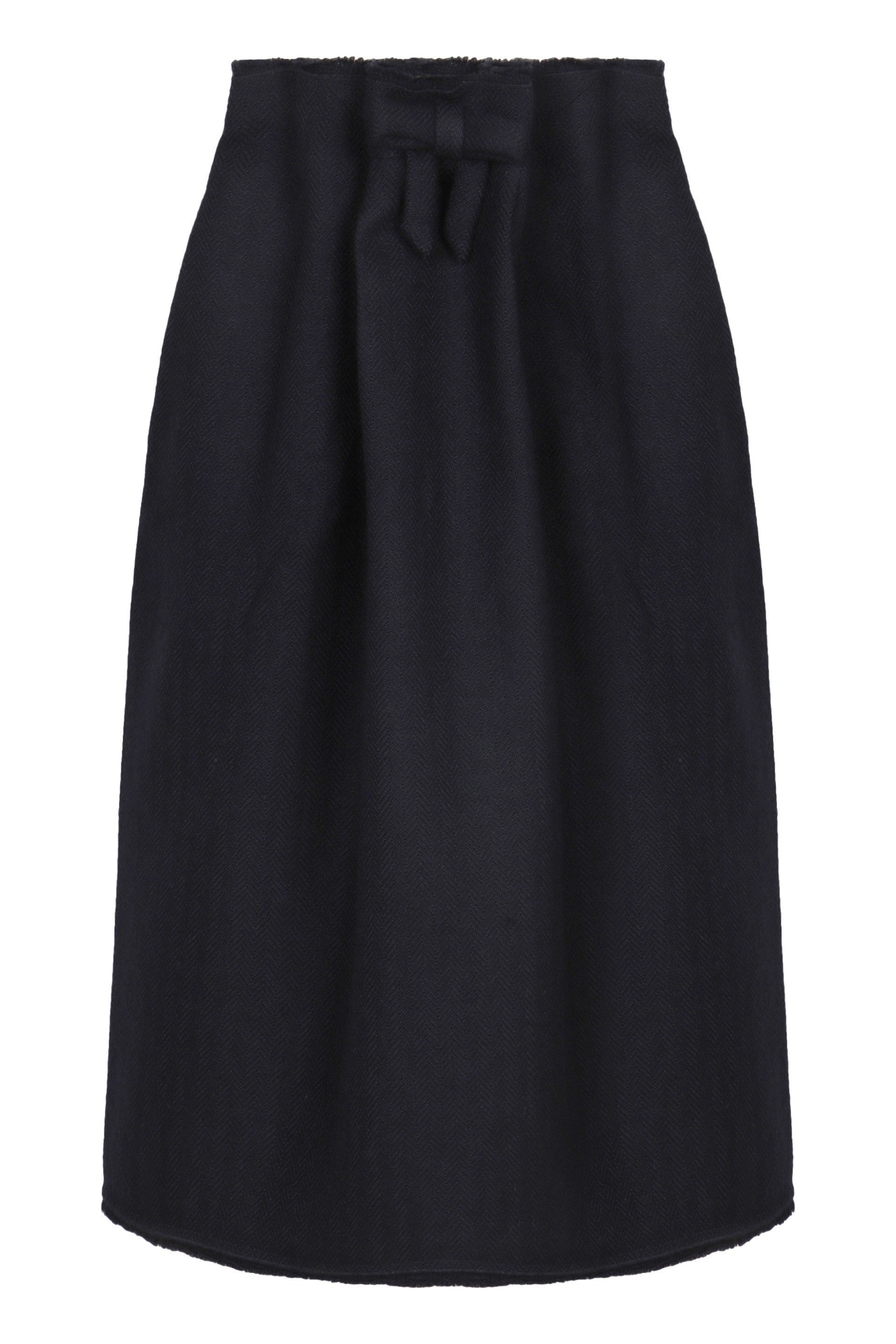 PRADA Chevron Wool Midi Skirt