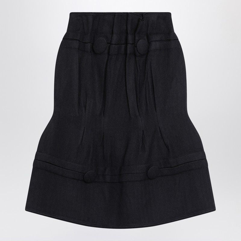 PRADA Structured Midi Skirt with Chevron Design
