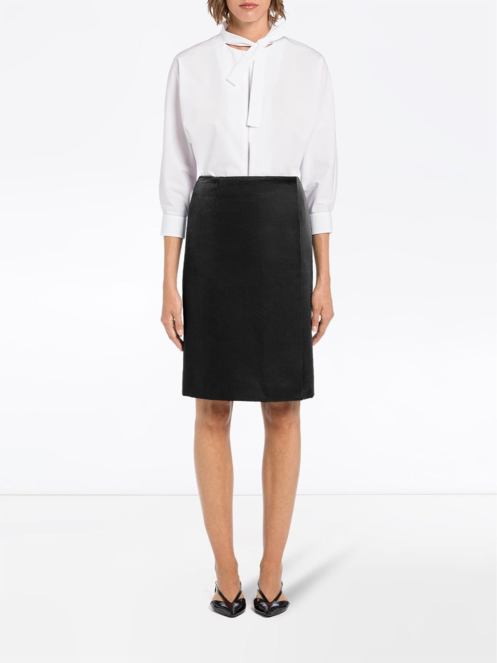 PRADA Tailored Straight Wrap Skirt