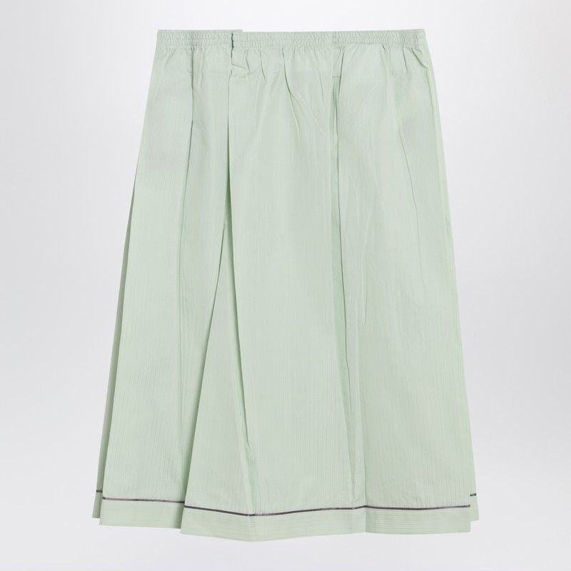 PRADA Cotton Mini Skirt with Elasticated Waist and Front Buttons