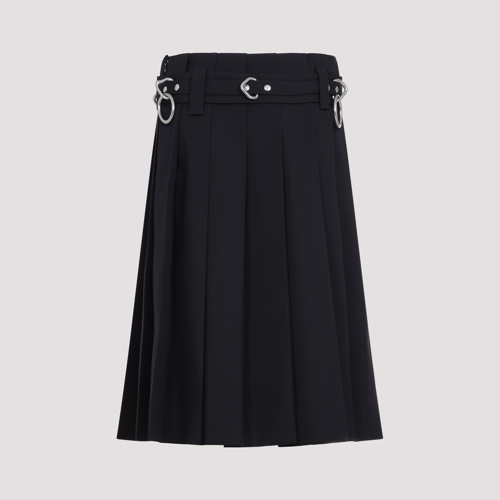 PRADA Pleated Mini Skirt with Coordinated Waist Belt