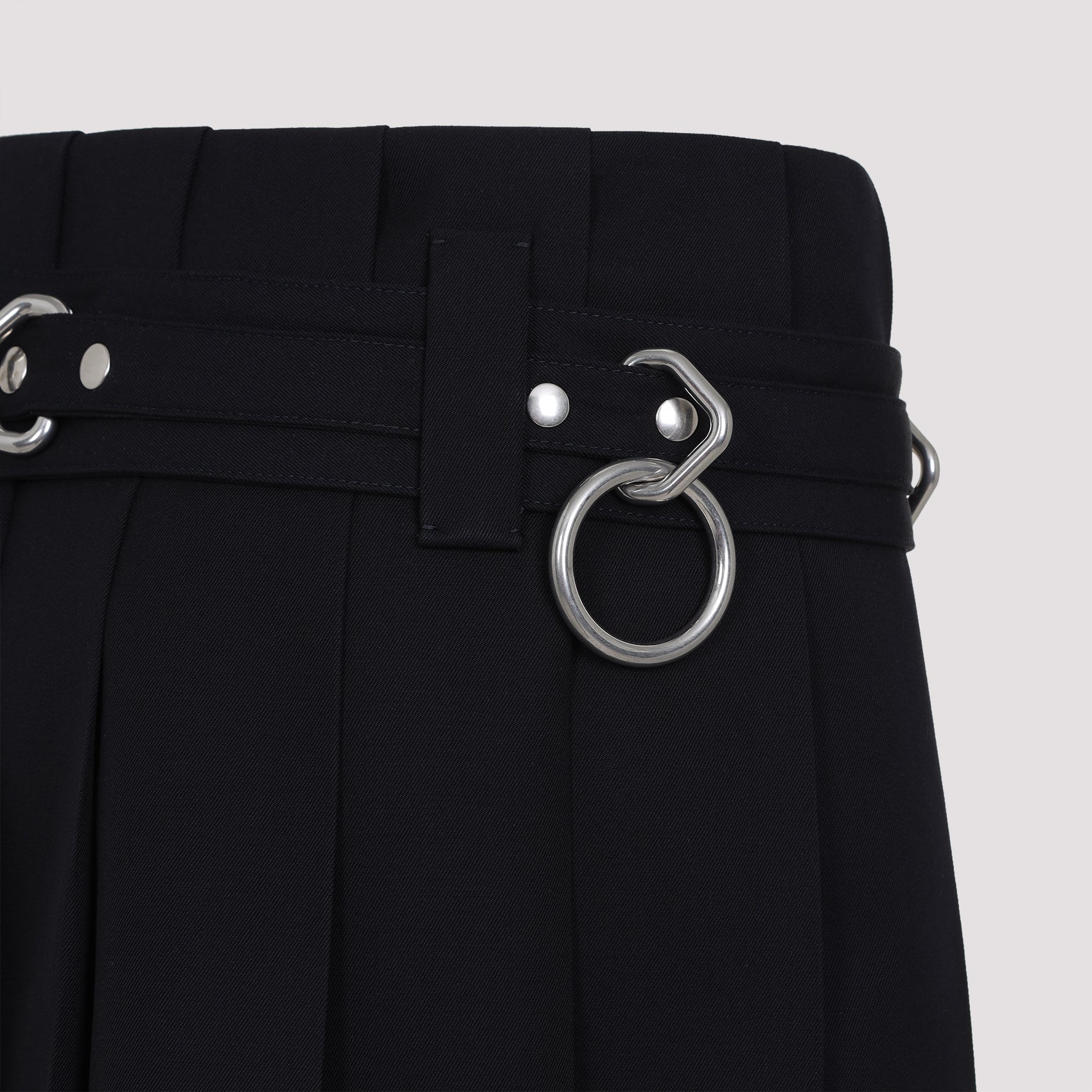 PRADA Pleated Mini Skirt with Coordinated Waist Belt