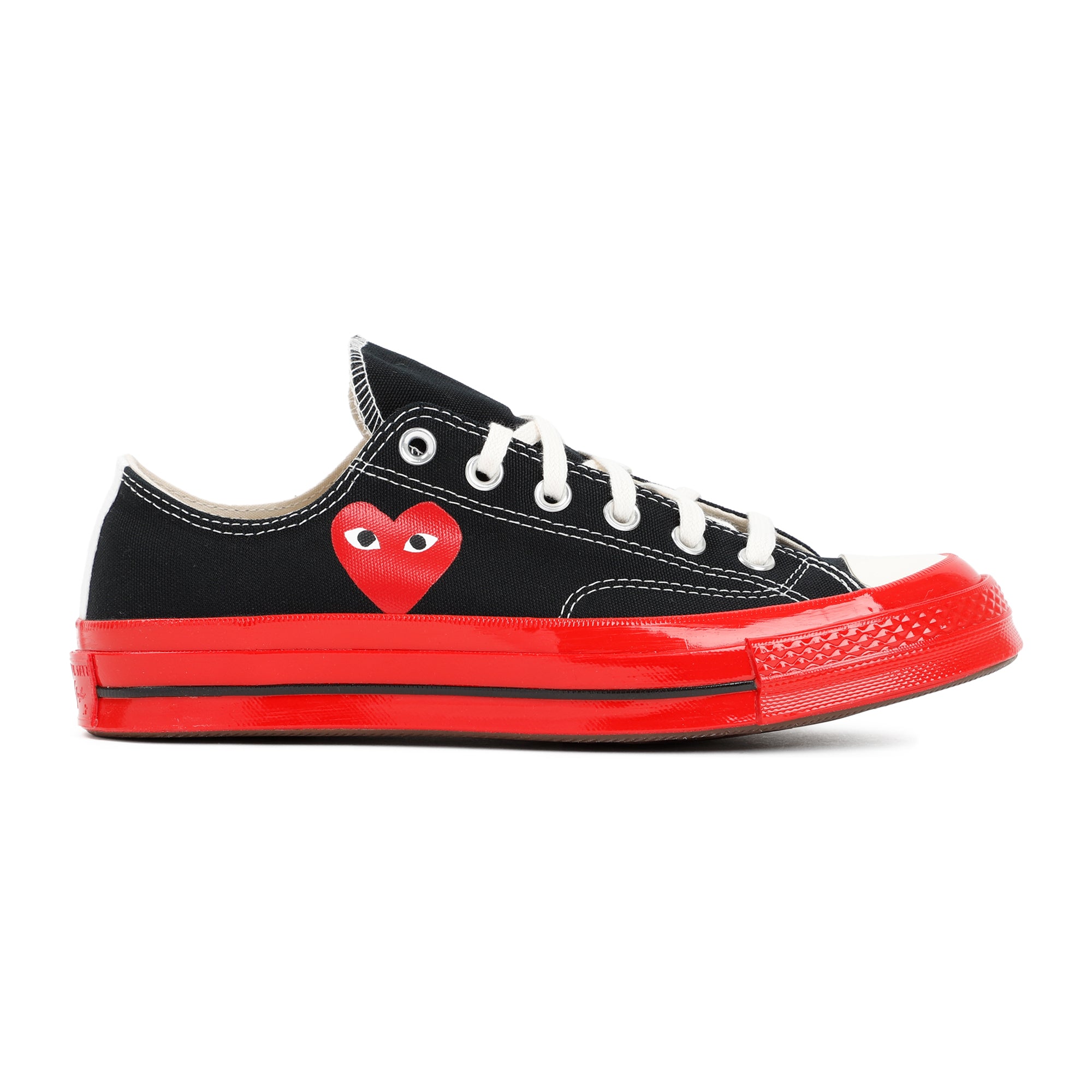 COMME DES GARÇONS PLAY Heart Print Sneaker with Rubber Sole - 2.5 cm Flat