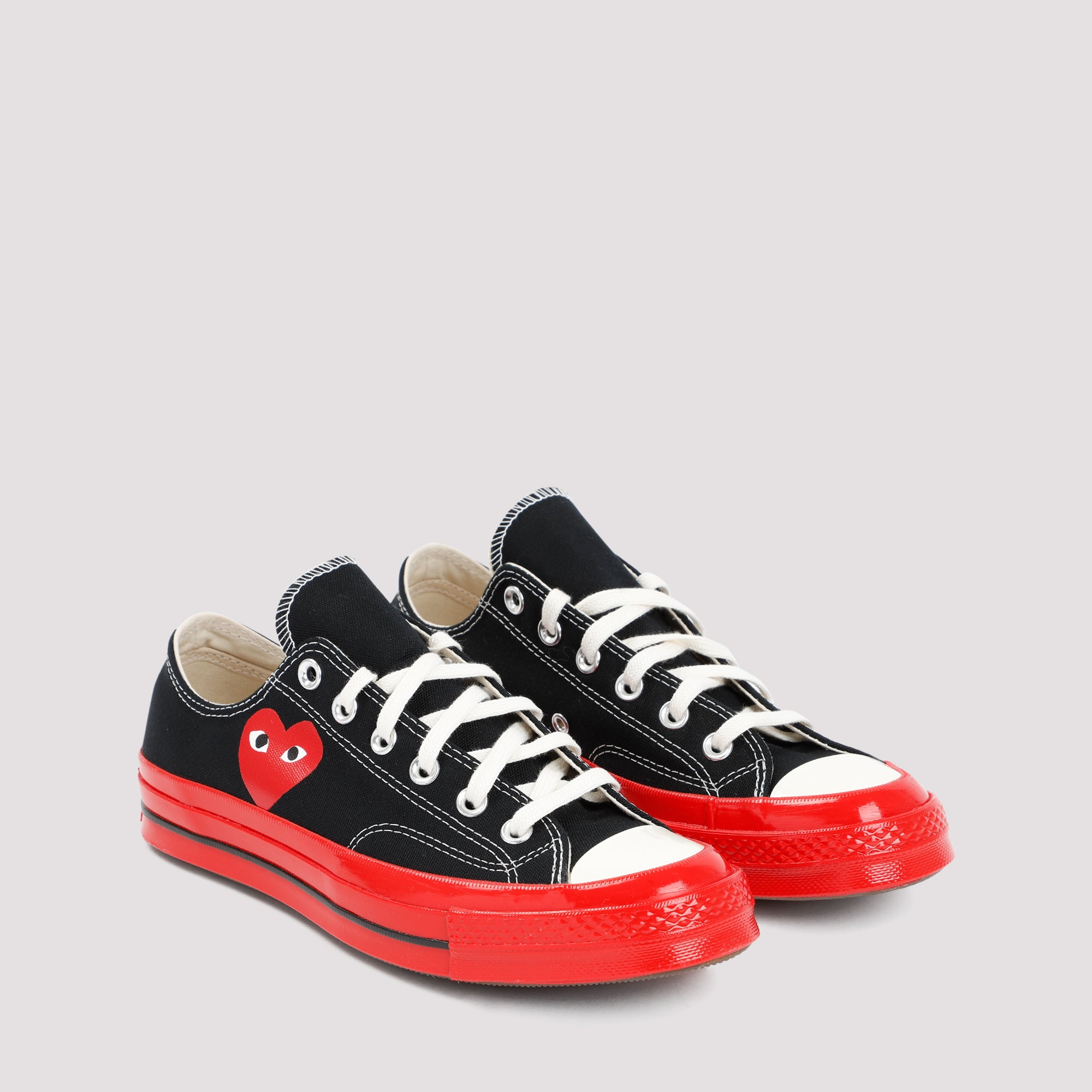 COMME DES GARÇONS PLAY Heart Print Sneaker with Rubber Sole - 2.5 cm Flat