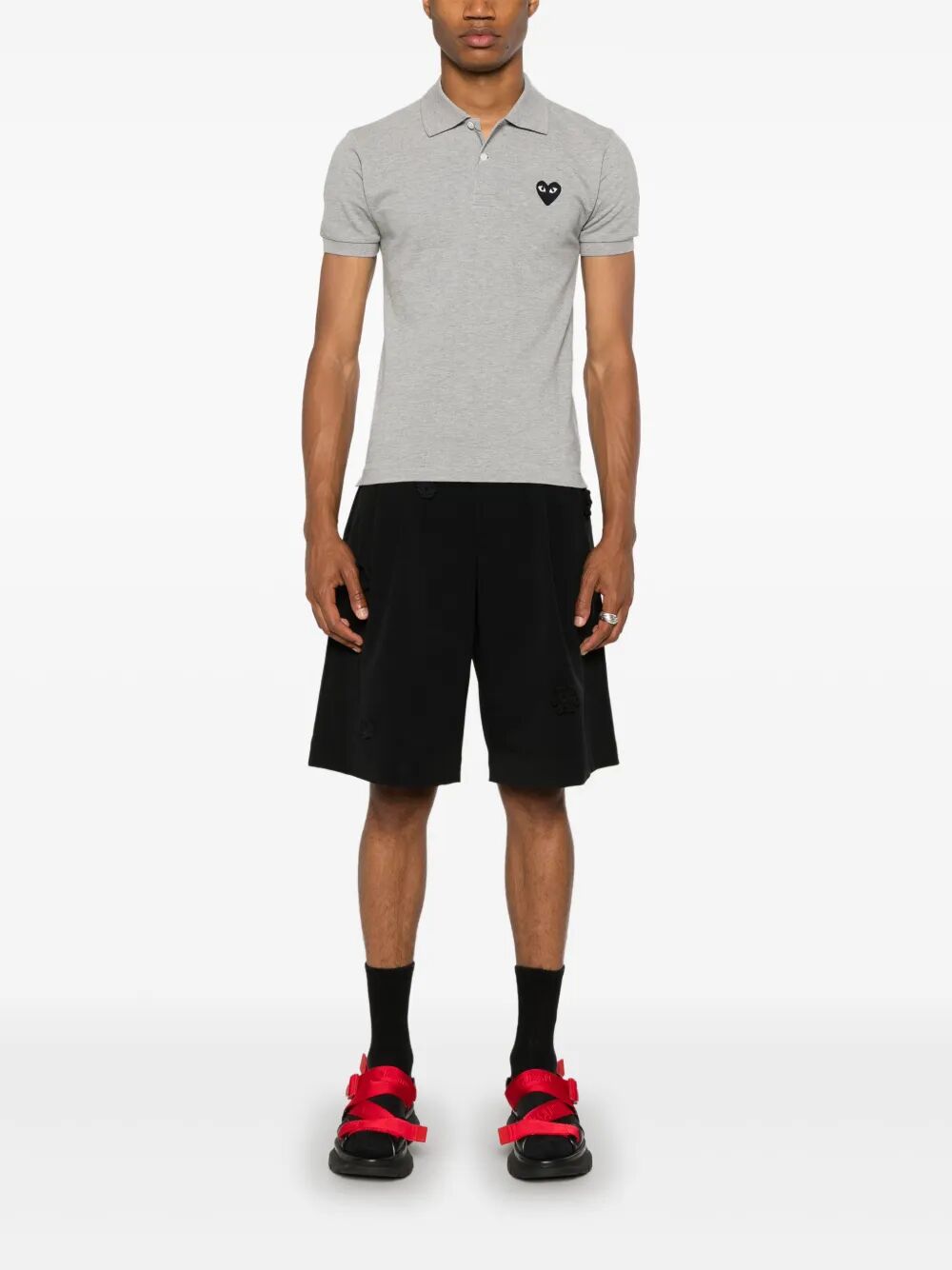 COMME DES GARÇONS PLAY Heart Detail Cotton Polo Shirt