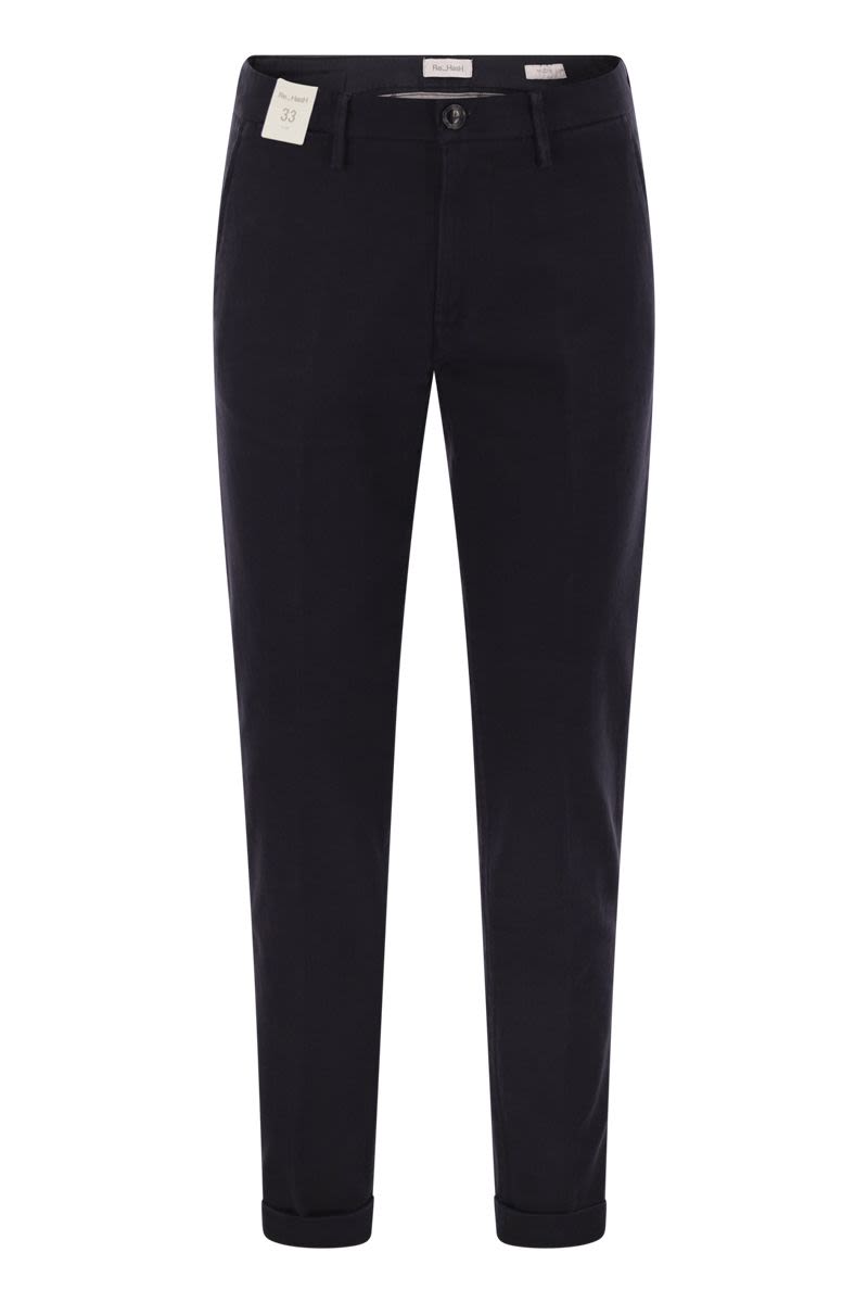 REHASH Slim Fit Stretch Cotton Chino Trousers