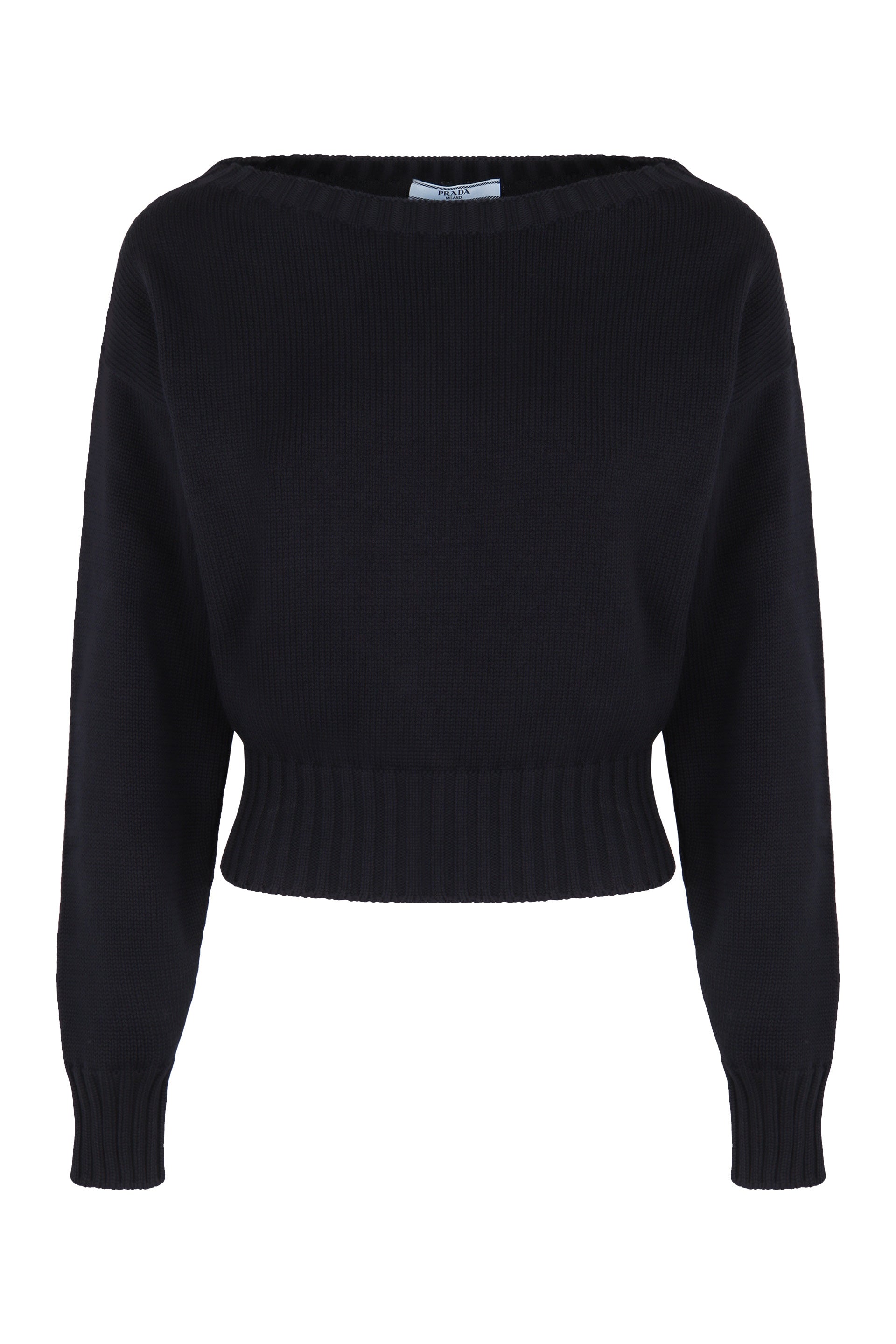 PRADA Cotton Sweater with Back Logo Detail