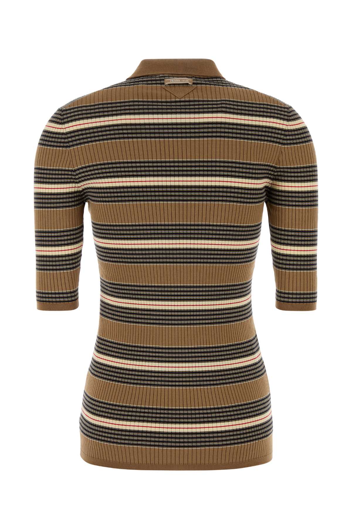 PRADA Embroidered Stretch Cotton Blend Polo Shirt for Women - FW25