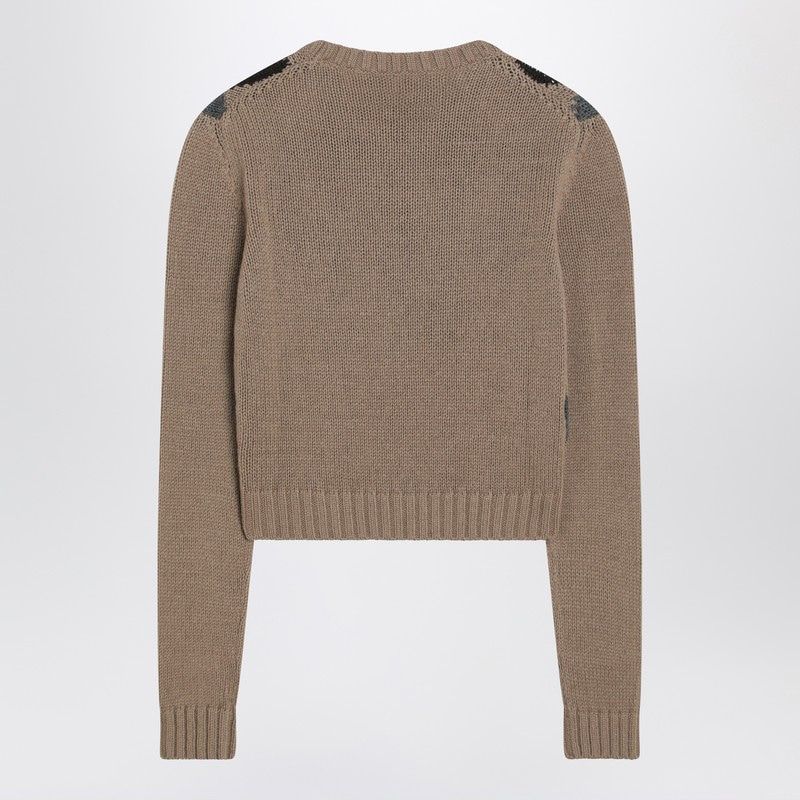 PRADA Diamond Jacquard Crew Neck Sweater