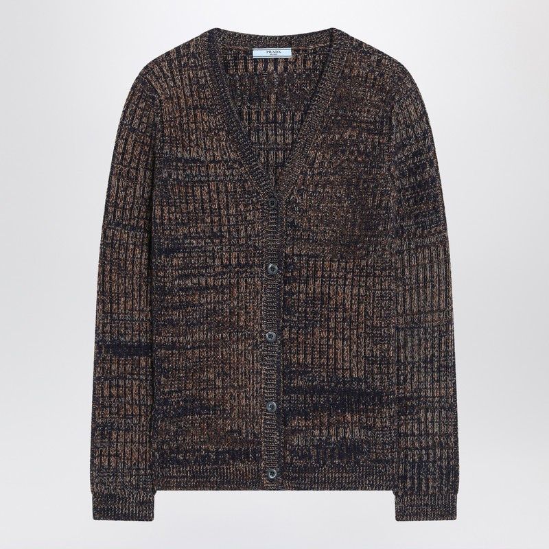 PRADA V-Neck Wool and Cashmere Cardigan for Women - FW25