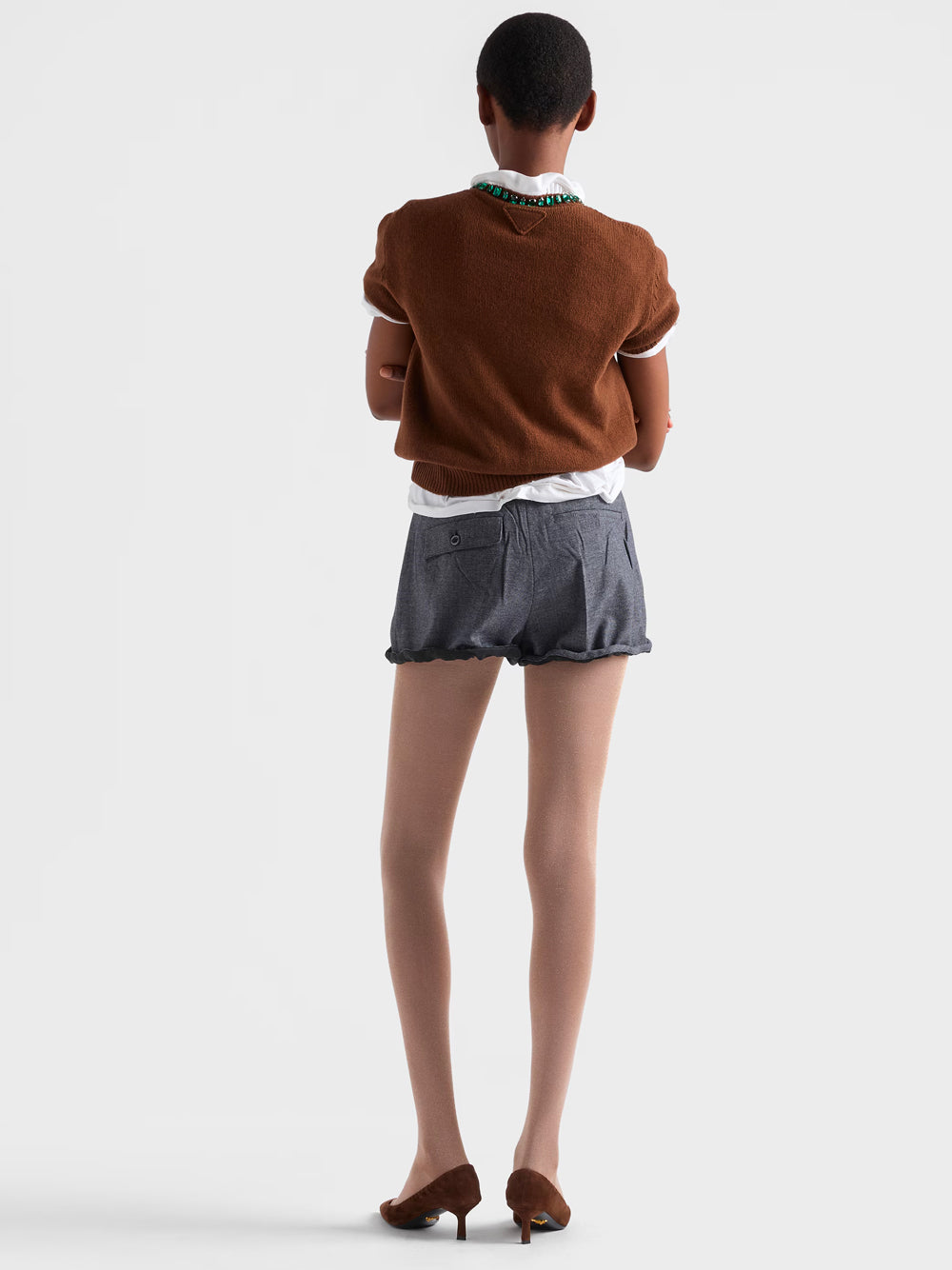 PRADA Wool Mini Shorts