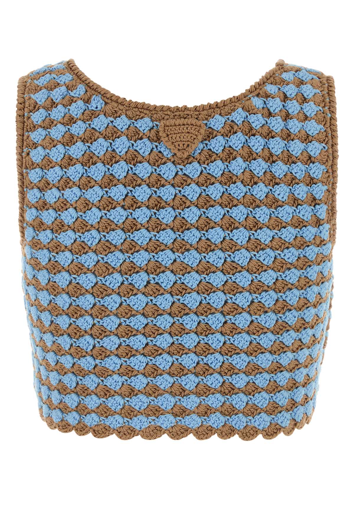 PRADA Two-Tone Crochet Crop Top