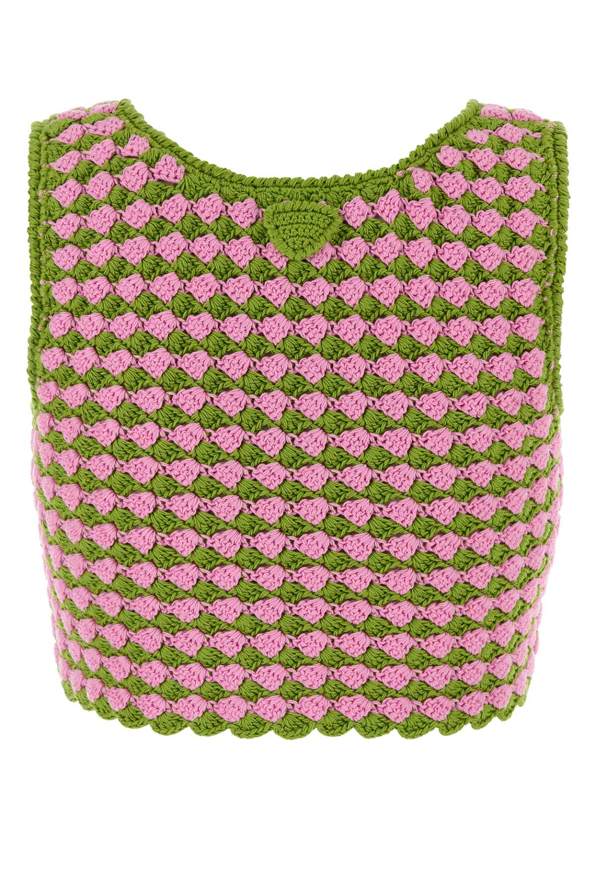 PRADA Two-Tone Crochet Crop Top