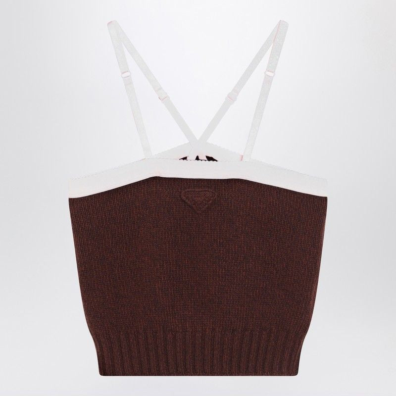 PRADA Wool and Cashmere Top with Adjustable Straps