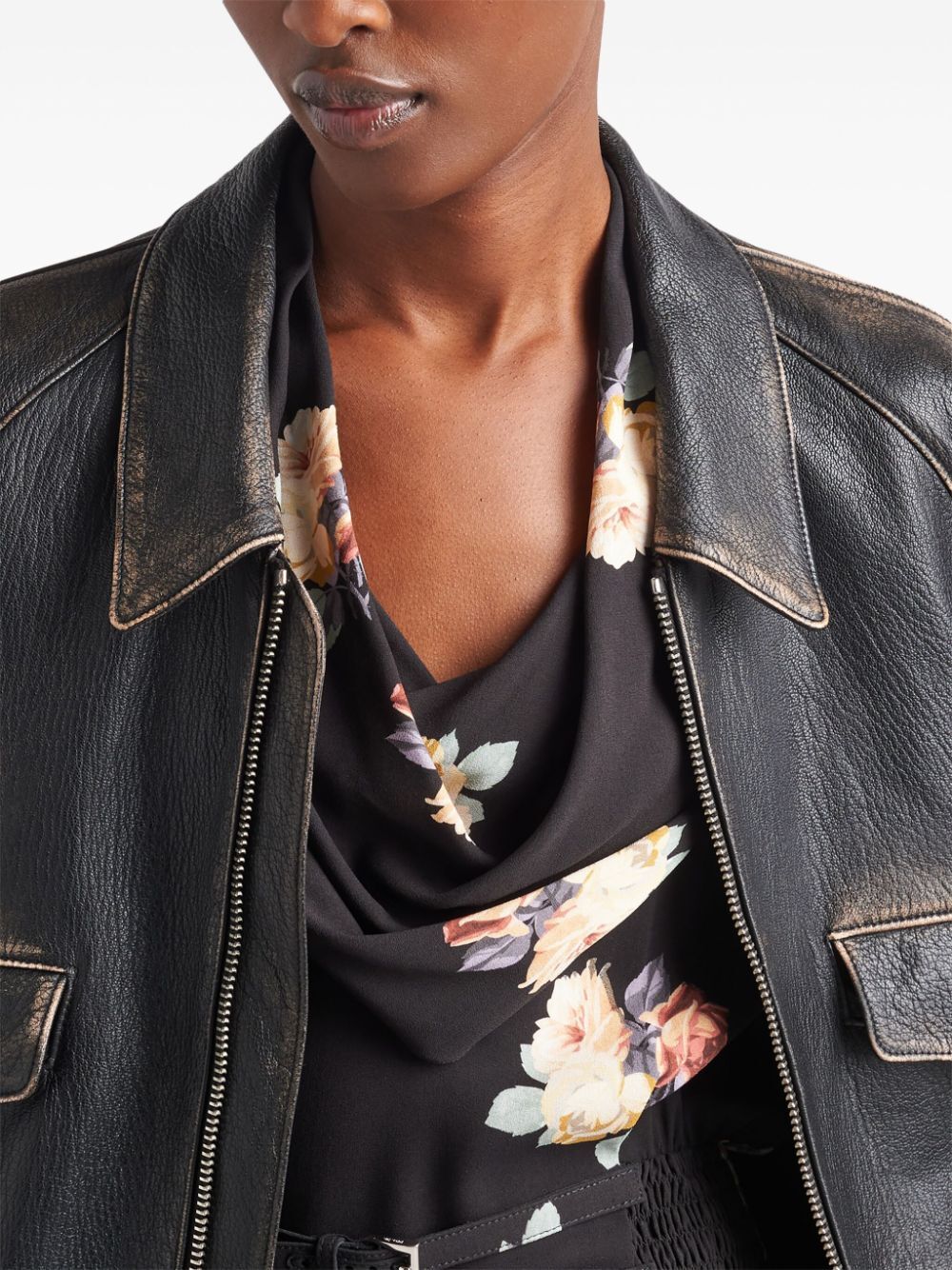 PRADA Camelia-Print Sablé Mini Dress for Women