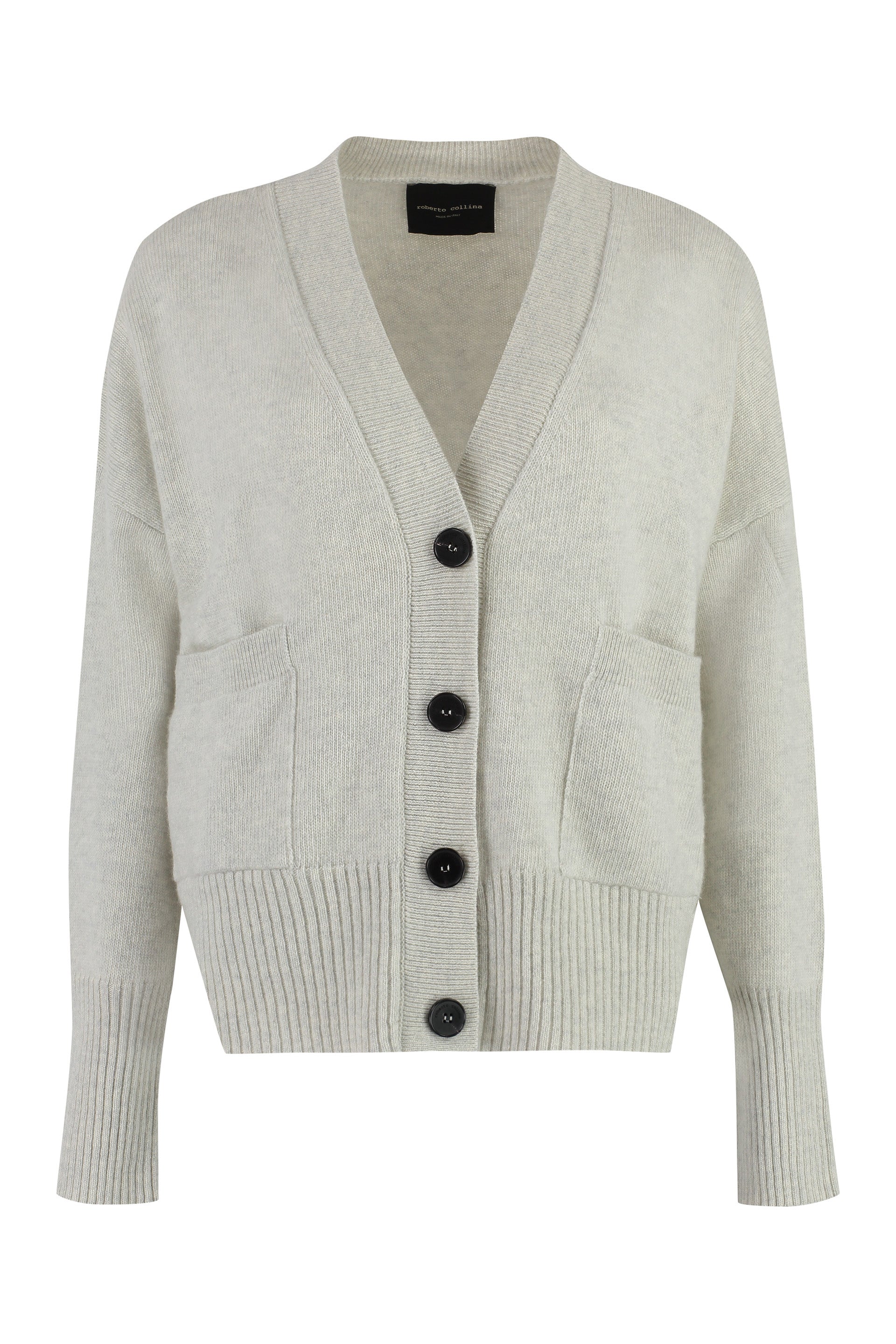 ROBERTO COLLINA Wool and Cashmere Cardigan with Pockets - Women's Fashion