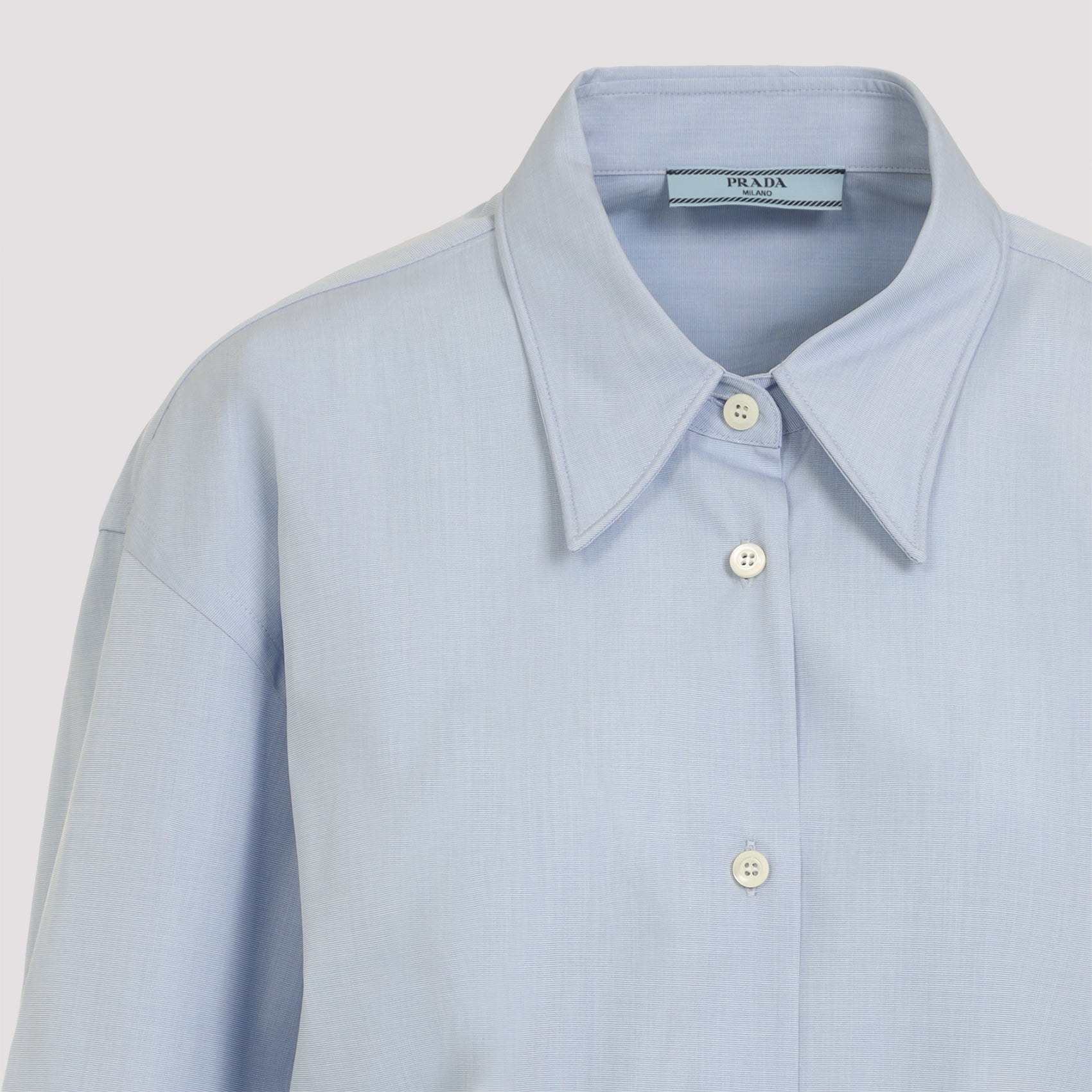 PRADA Cotton Shirt with Nacre Buttons for Women