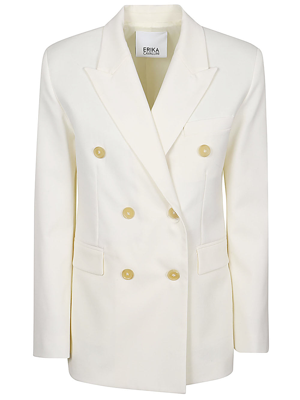 ERIKA CAVALLINI Double-Breasted Wool Twill Blazer Jacket