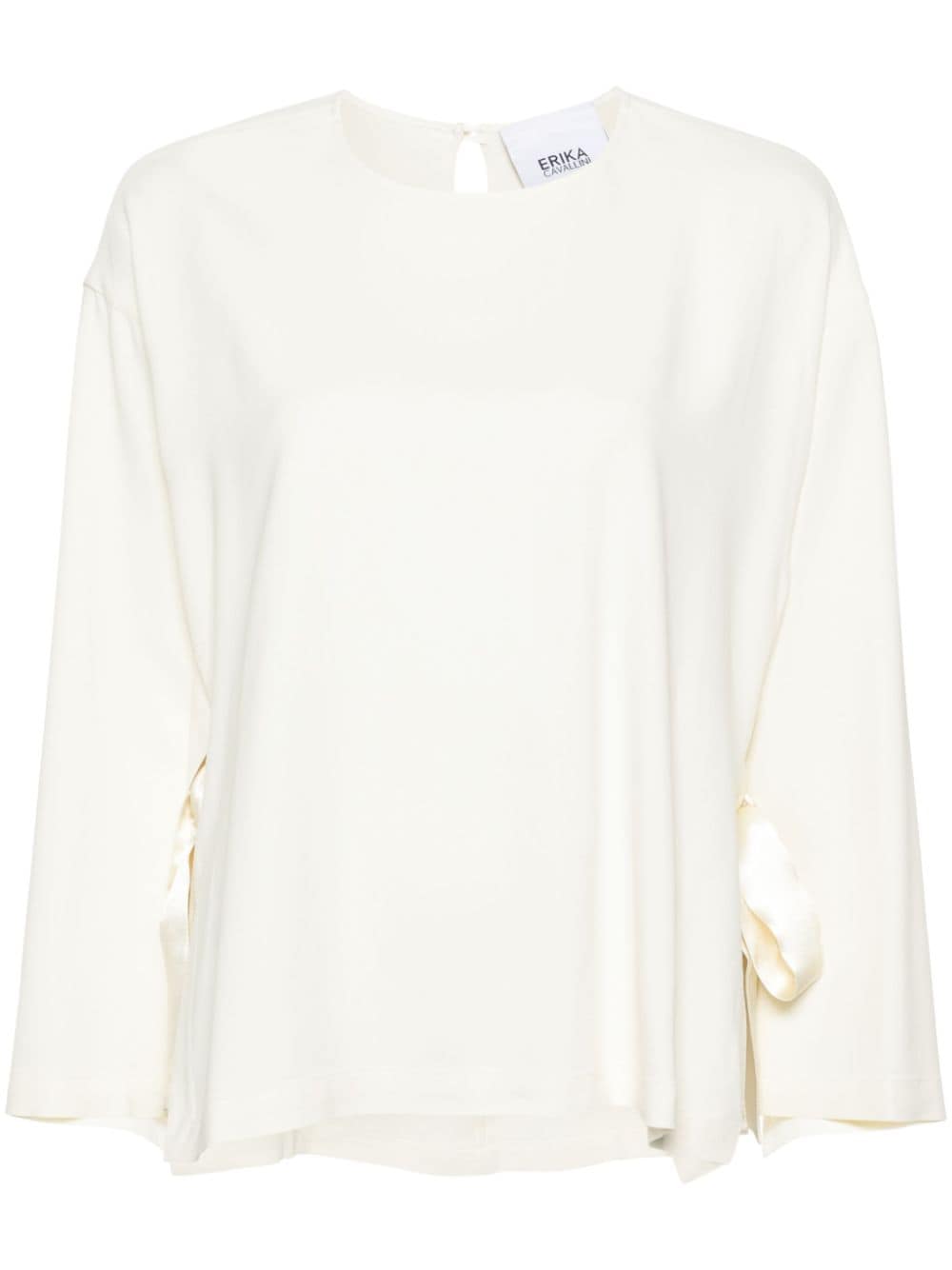ERIKA CAVALLINI Cady Texture Blouse with Open Wide Sleeves
