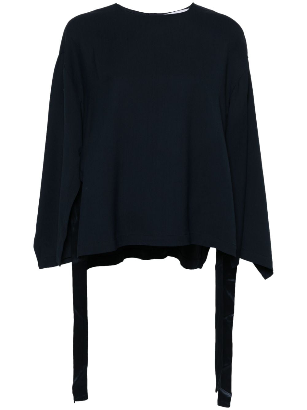ERIKA CAVALLINI Cady Texture Blouse with Drop Shoulders and Open Sides