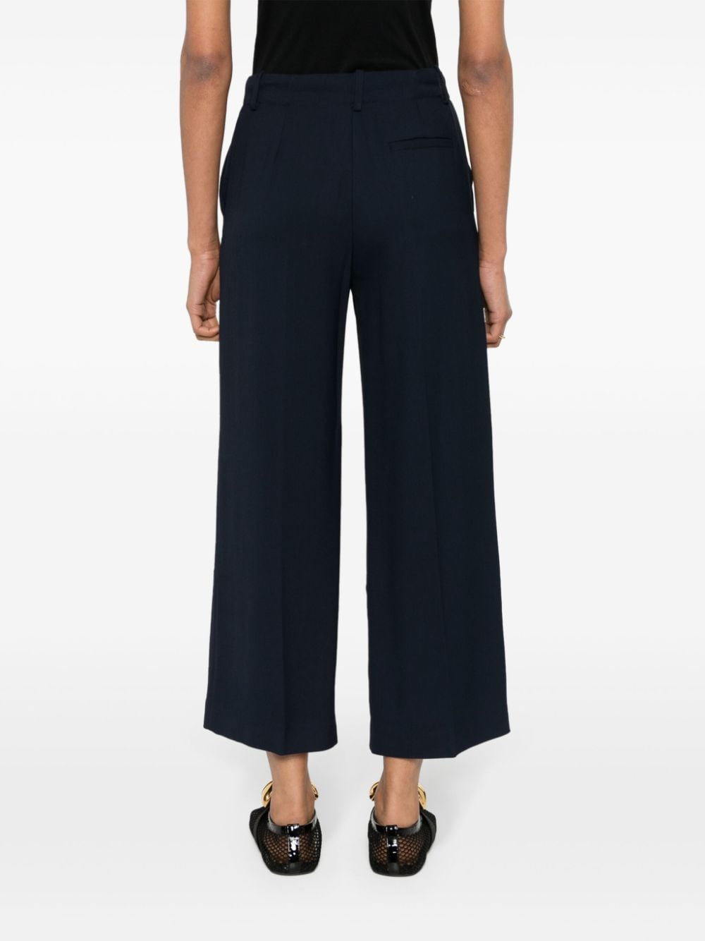ERIKA CAVALLINI Wide-Leg Trousers with Belt Loops and Pressed Crease