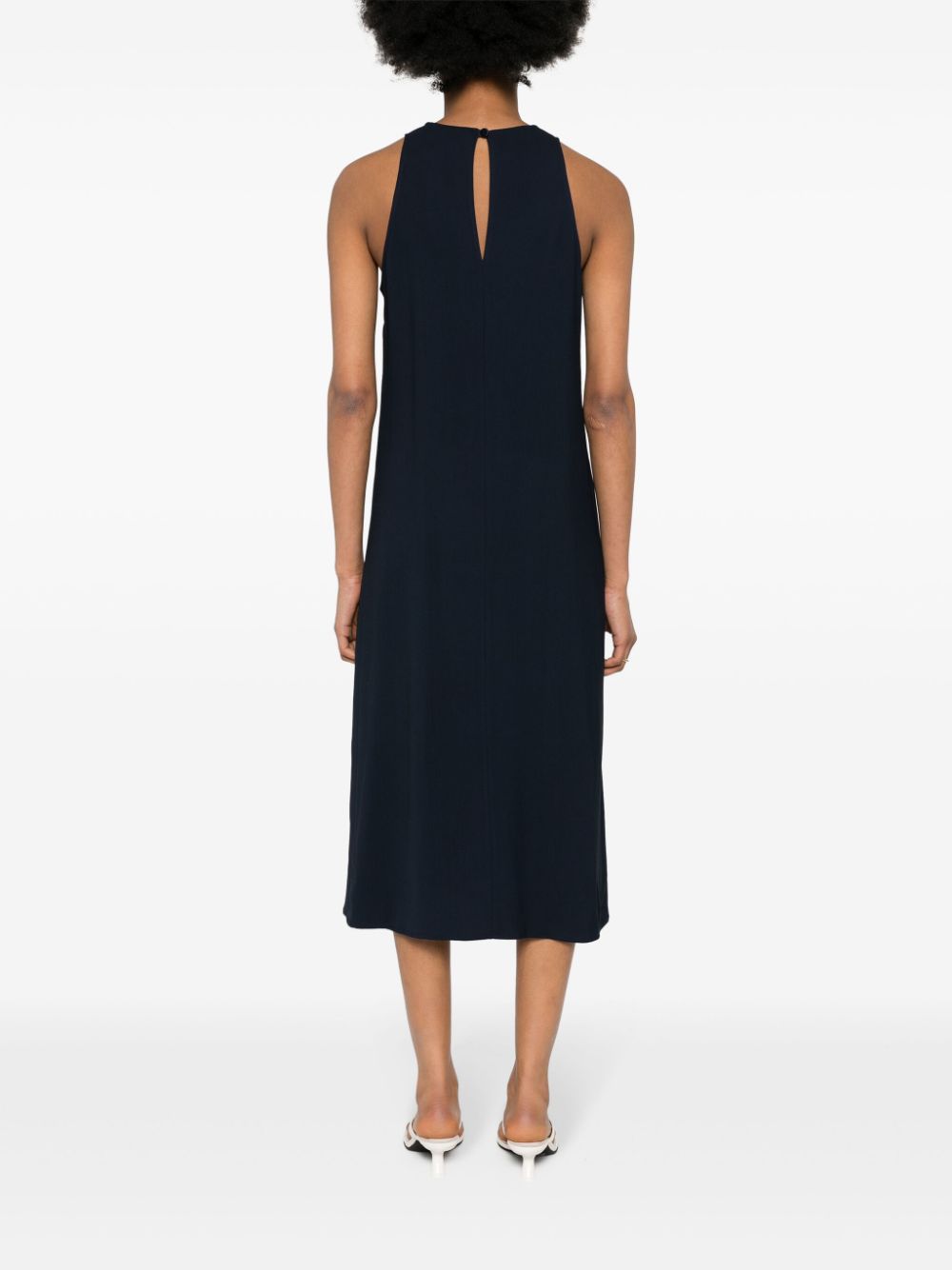 ERIKA CAVALLINI Sleeveless Midi Dress with Satin Trim