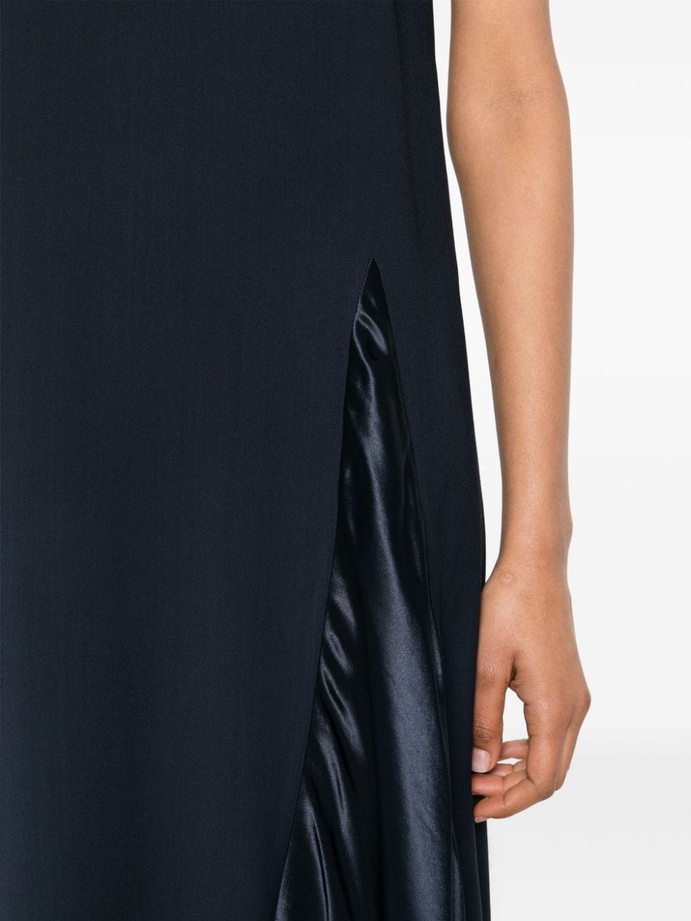 ERIKA CAVALLINI Sleeveless Midi Dress with Satin Trim