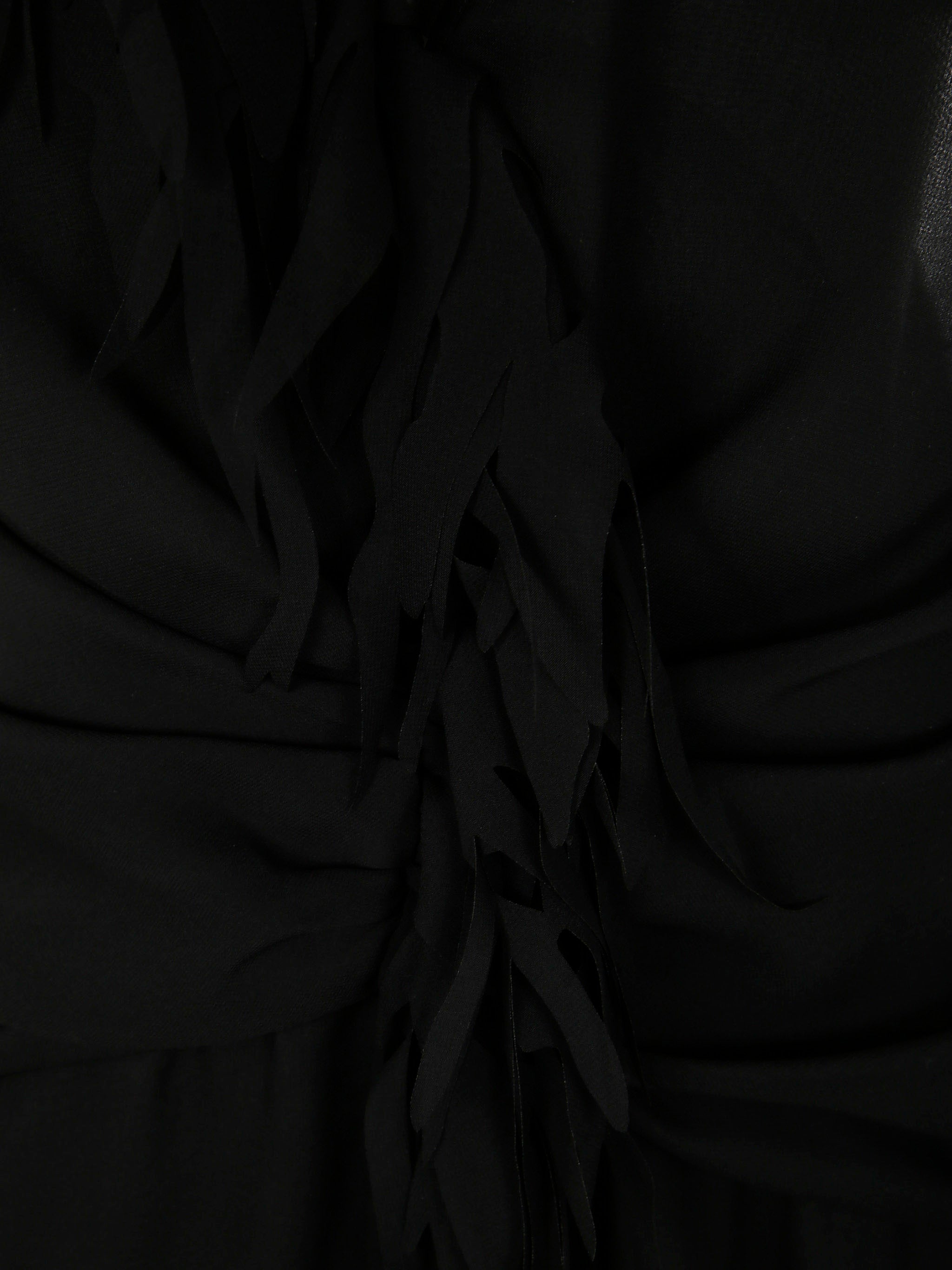 BLUMARINE Fringe Mini Georgette Dress