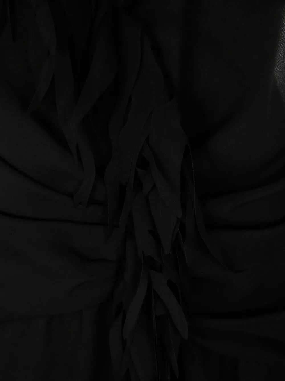 BLUMARINE Fringe Mini Georgette Dress