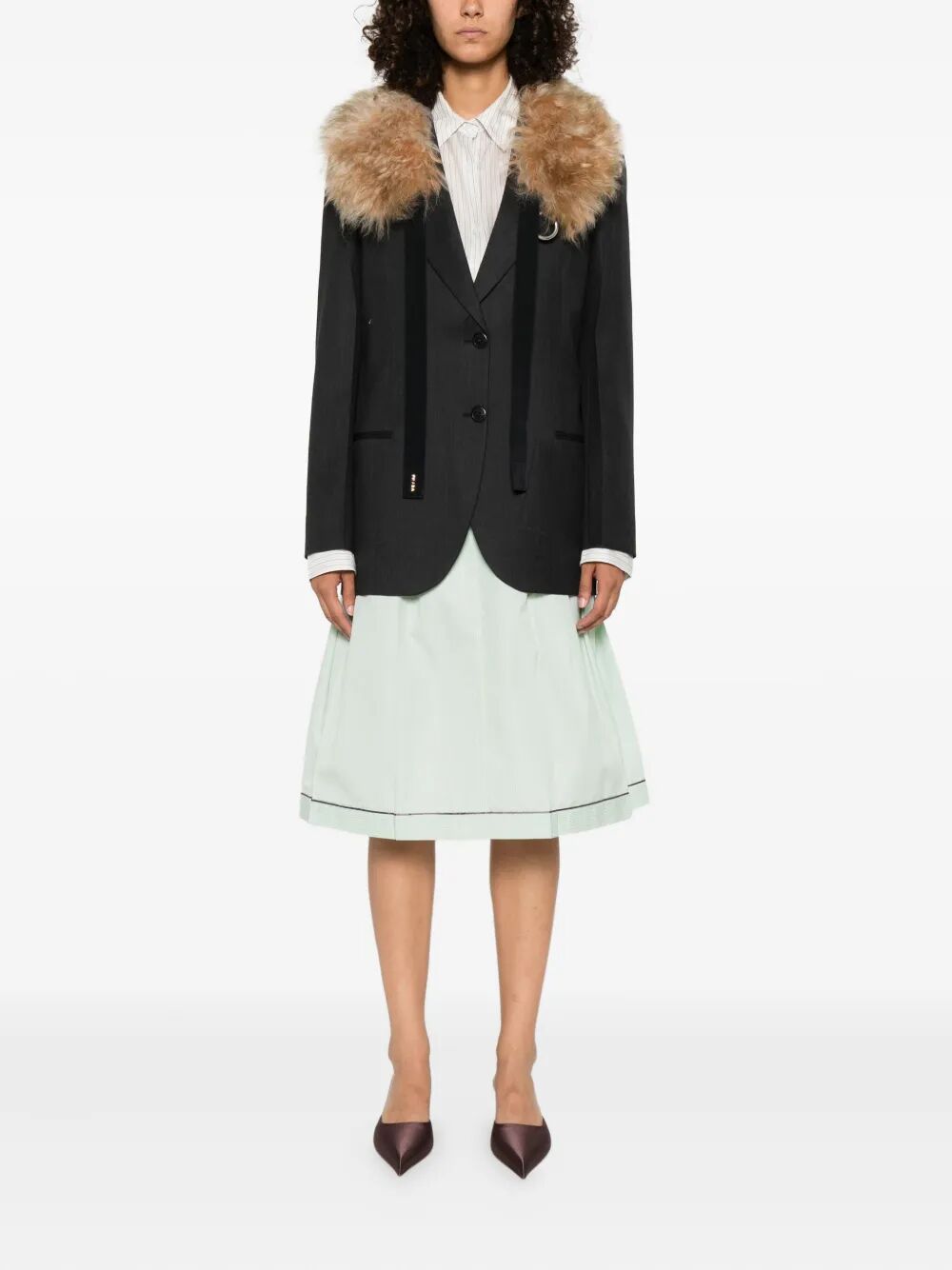 PRADA Notched-Lapels Wool Blazer for Women