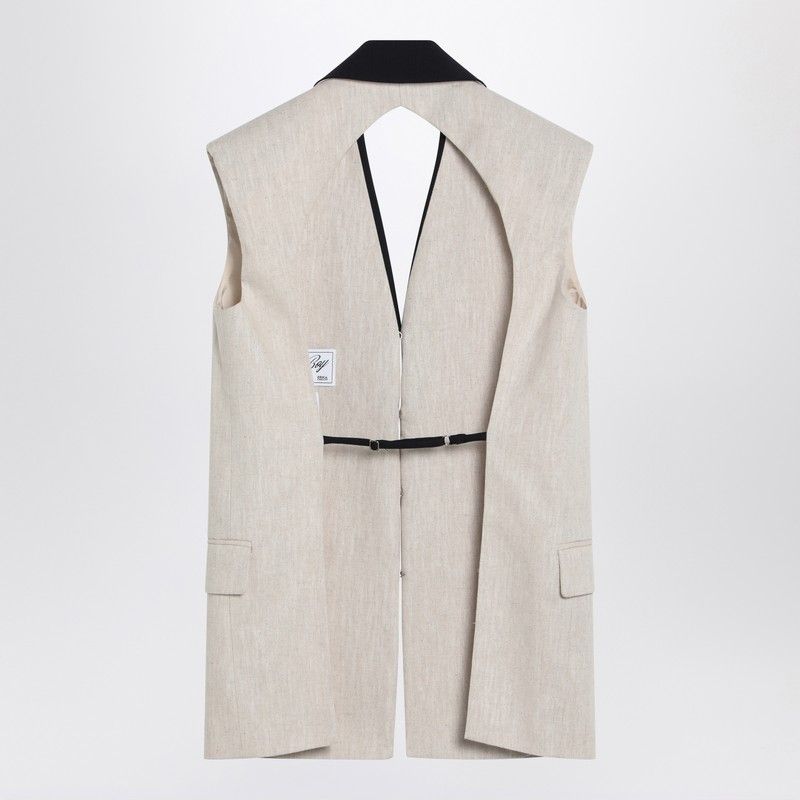 ERIKA CAVALLINI Linen Waistcoat with Open Back