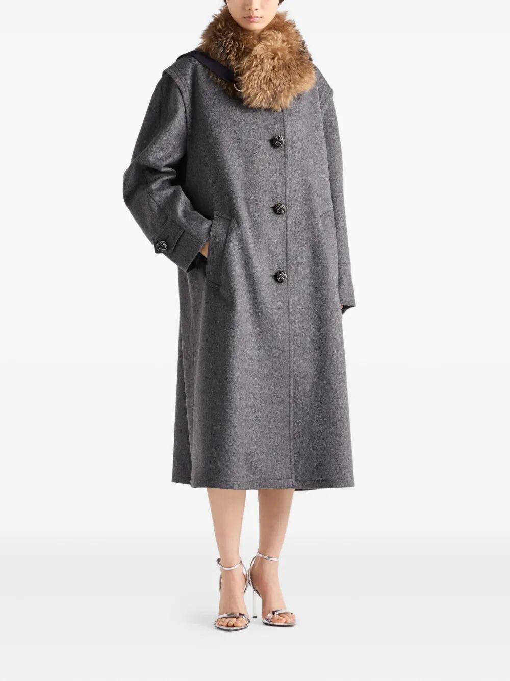 PRADA Single-Breasted Loden Wool Jacket for Women
