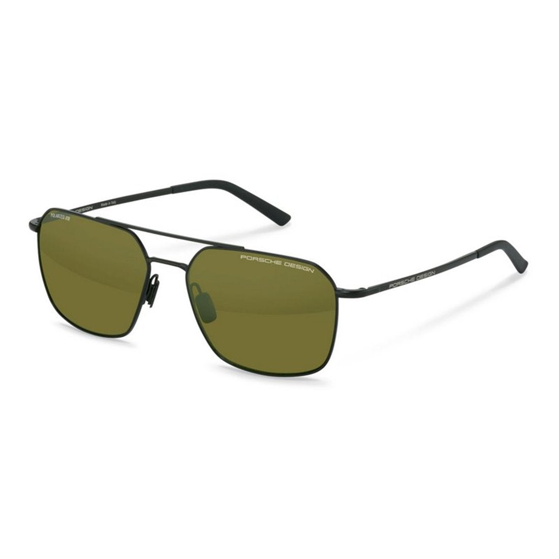PORSCHE DESIGN Sleek Men's Designer Sunglasses with Green Mirror Lenses