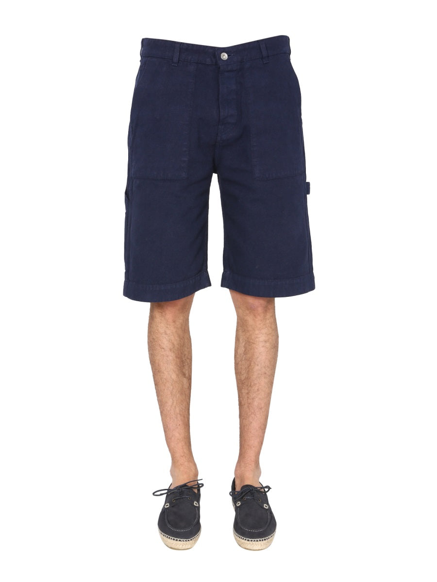 YMC Men's Cotton Canvas Bermuda Shorts