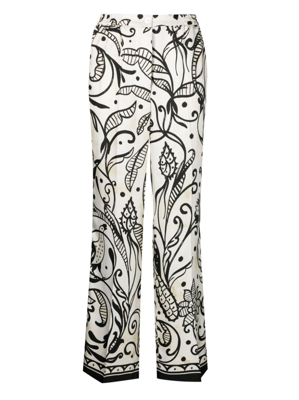 F.R.S FOR RESTLESS SLEEPERS Printed Silk Palazzo Trousers for Women - FW23