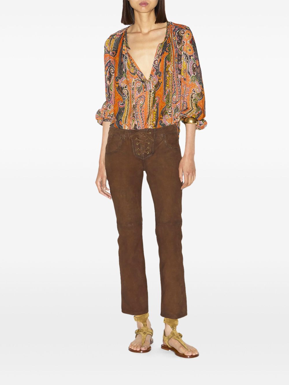 ISABEL MARANT Luxe Suede Lace-Up Trousers for Women