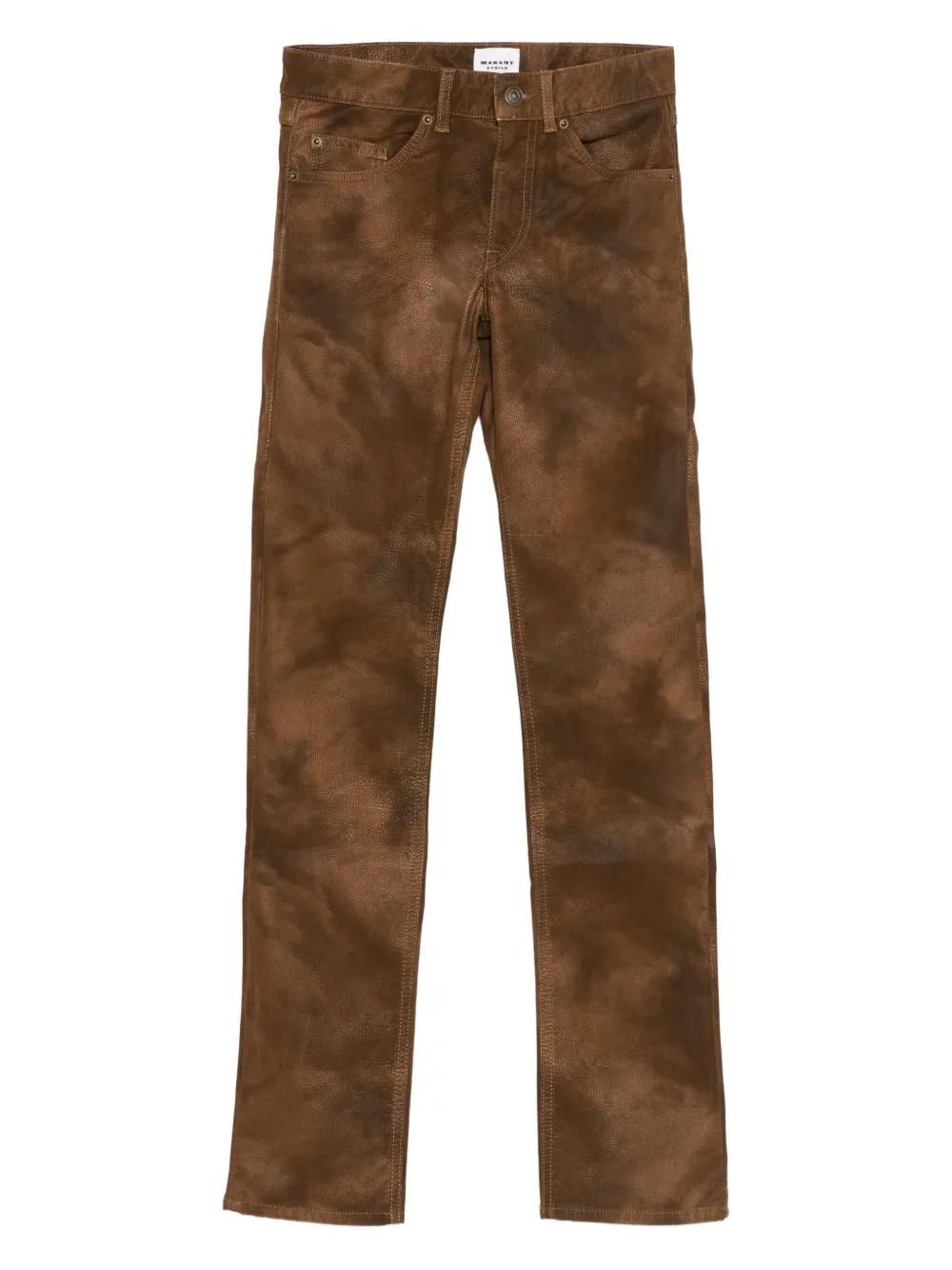 ISABEL MARANT Kelsie Leather-Look Trousers - Straight Leg