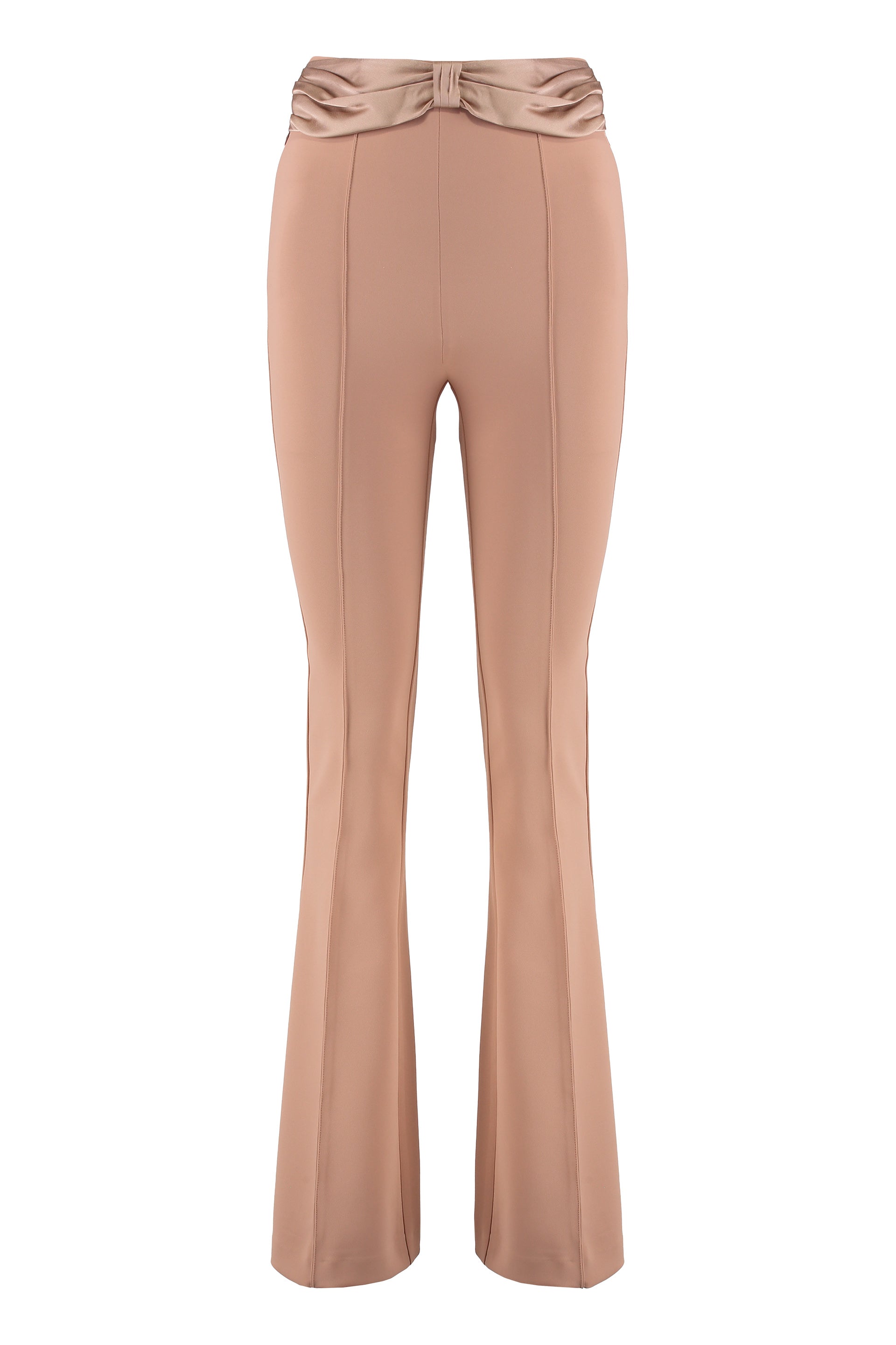 ELISABETTA FRANCHI Flared Trousers with Satin Bow - SS25